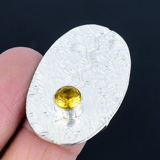 Elegant Citrine Gemstone Handmade 925 Sterling Silver Jewelry Ring Size 8