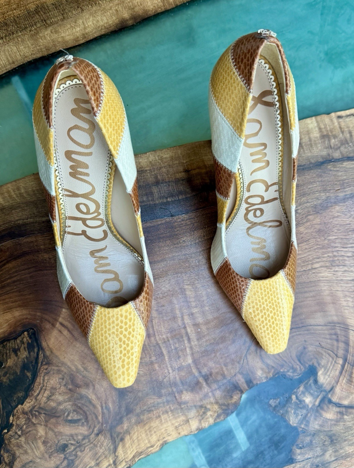 Sam Edelman Patchwork Multicolored Neutral Leathe… - image 7