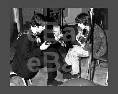 Beatles - George Martin, Paul McCartney, George Harrison 16x12 Photo Poster