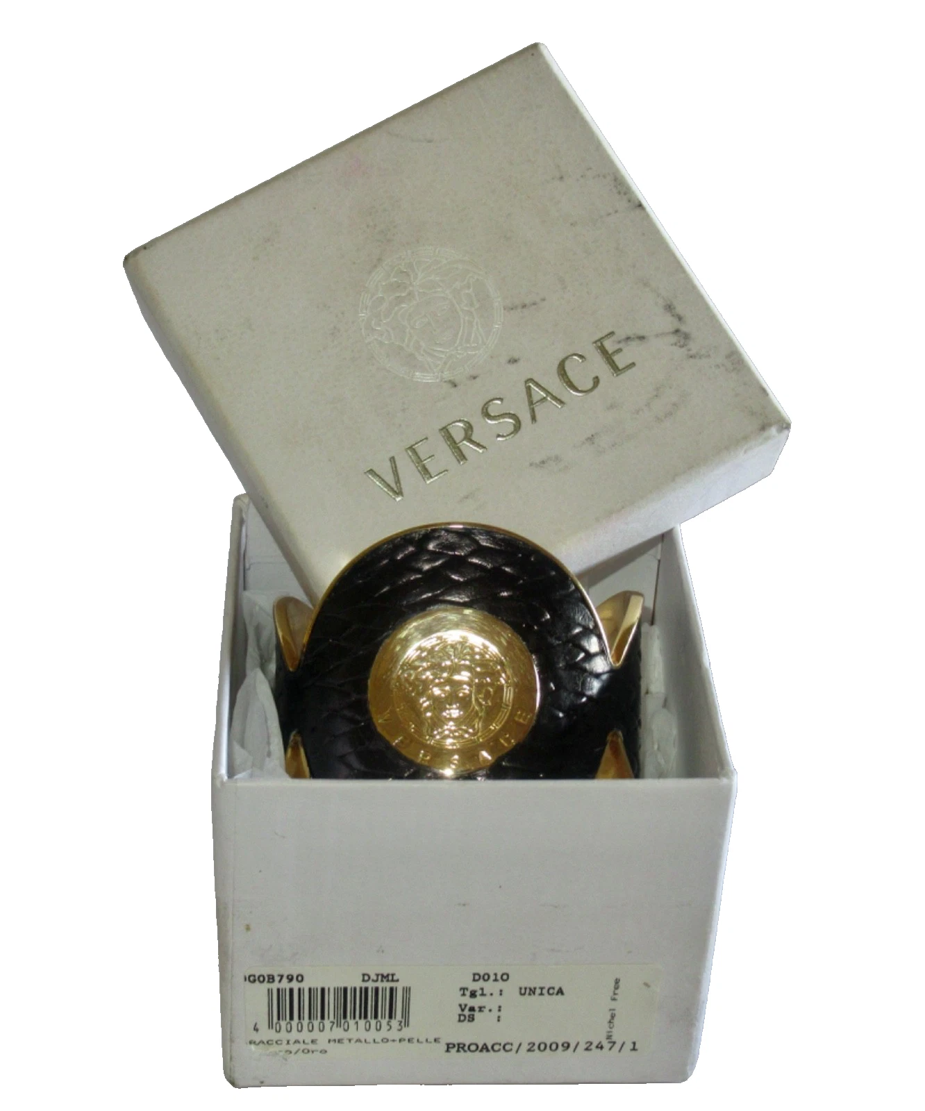 Bracciale Versace testa di medusa oro. Vintage 2009. Mai indossato. Ottimo. Scatola