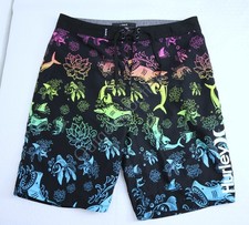 Hurley Fish Floral Boy's Board Shorts Swimwear Size 16/28
