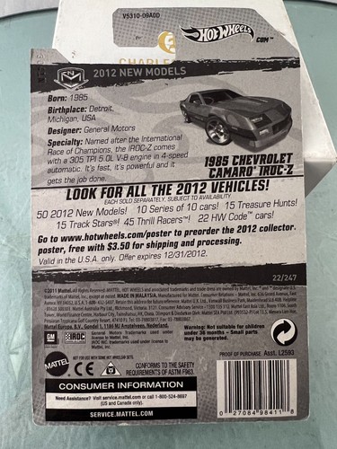 Iroc Z28 Camaro 1985 Chevy - Hot Wheels 2012 nuovi modelli - Foto 4 di 7