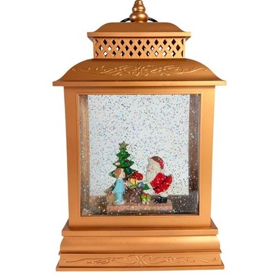 Christmas Snow Globe Lantern Musical Illuminated Table Centerpiece Holiday Decor