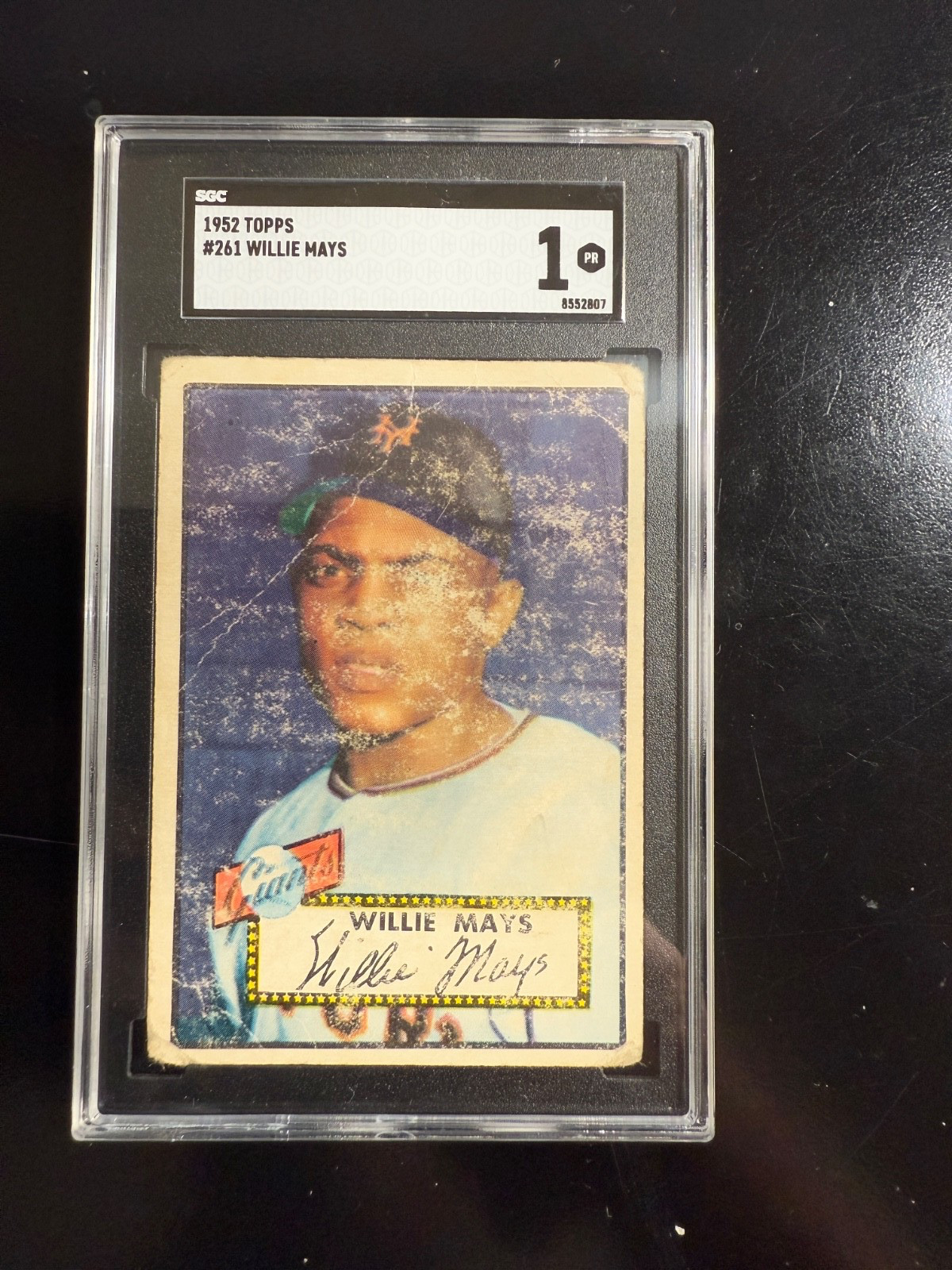 WILLIE MAYS 1952 TOPPS BASEBALL #261 SGC 1 GRADED ROOKIE CARD RC HOF