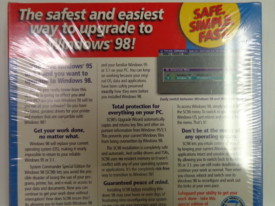 SYSTEM COMMANDER NEW, SEALED Special edition for windows 98 upgrade to windows98 - Image 4 of 4