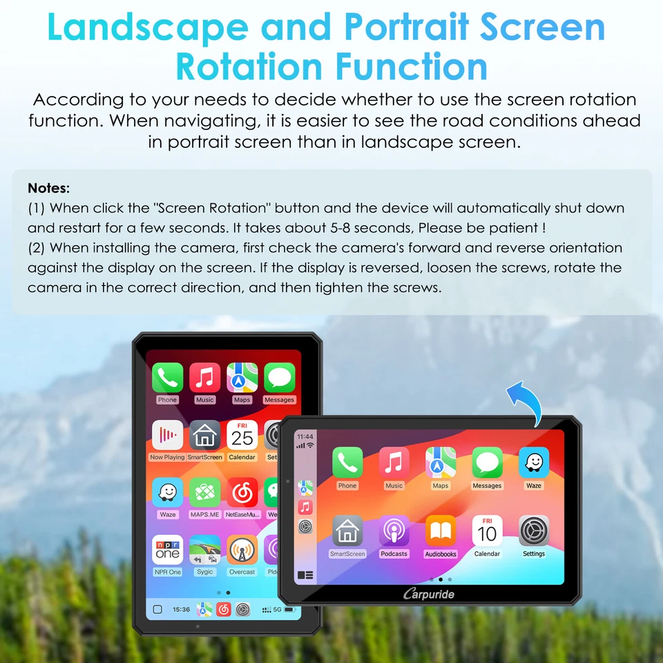 Carpuride W712D Wireless Carplay Android Auto Motorcycle GPS Wired Controlled - Image 2 of 4