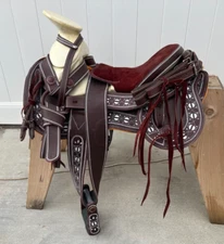 15" BROWN CHARRO SADDLE, MONTURA CHARRA PARA CABALLO, Horse Charro Gear Tack