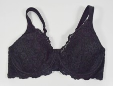 Leading Lady 5044 The Ava Black Lace Scalloped Underwire Bra Sz 48D