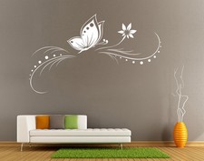 Butterfly Flower Vine Wall Art Sticker Living Room UK   SH64