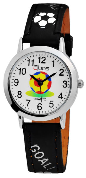 Kinder Armbanduhr MäDchen Jungen Uhr Analog Quarz Watch Schwarz Fussball Qbos-image