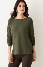 J.Jill  M  NEW Cozy  Stylish Boat Neck Side Zip Pullover  Balsam  NWT 1A6 
