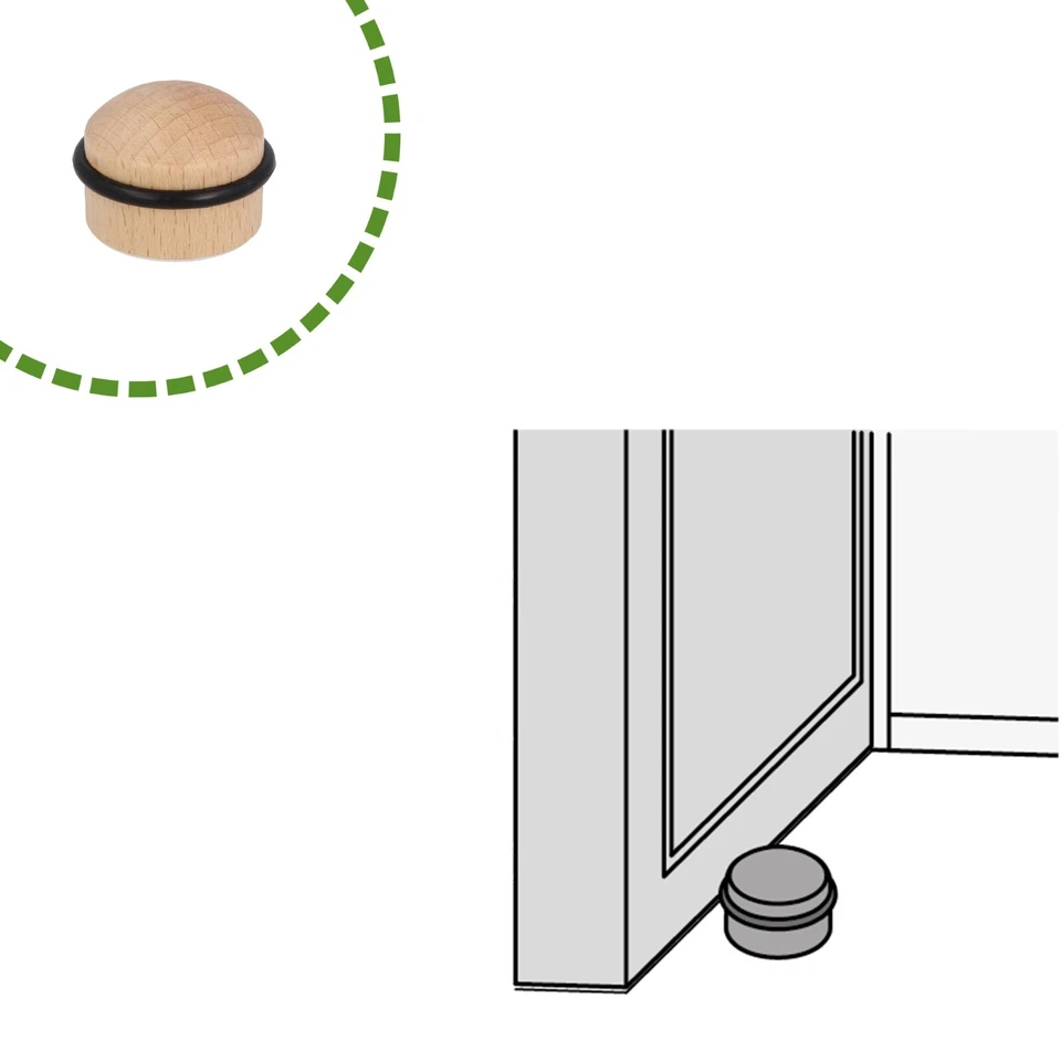 Türstopper Boden Türpuffer Holz Puffer selbstklebend Stopper zum Kleben Ø 34x28 - Bild 2 von 4