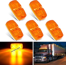5x 4 inch Amber LED Side Marker Lights Clearance Lamp for Trailer RV Truck Lorry