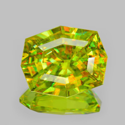 4.25 Ct+ Natural Full Fire Sphene Titanite Fancy Cut Certified Loose Gemstone