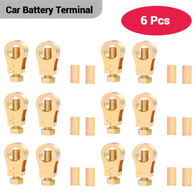 6 X Cable Clamp Battery Connection Clip Car Battery Pure Copper Terminal Wire