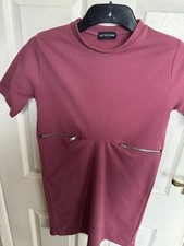 PrettyLittleThing: Ladies Dark Pink Mini Dress. UK size 8.