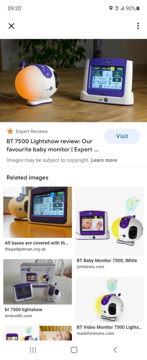 BT Video Baby Monitor 7500 Lightshow Tested Working brand new