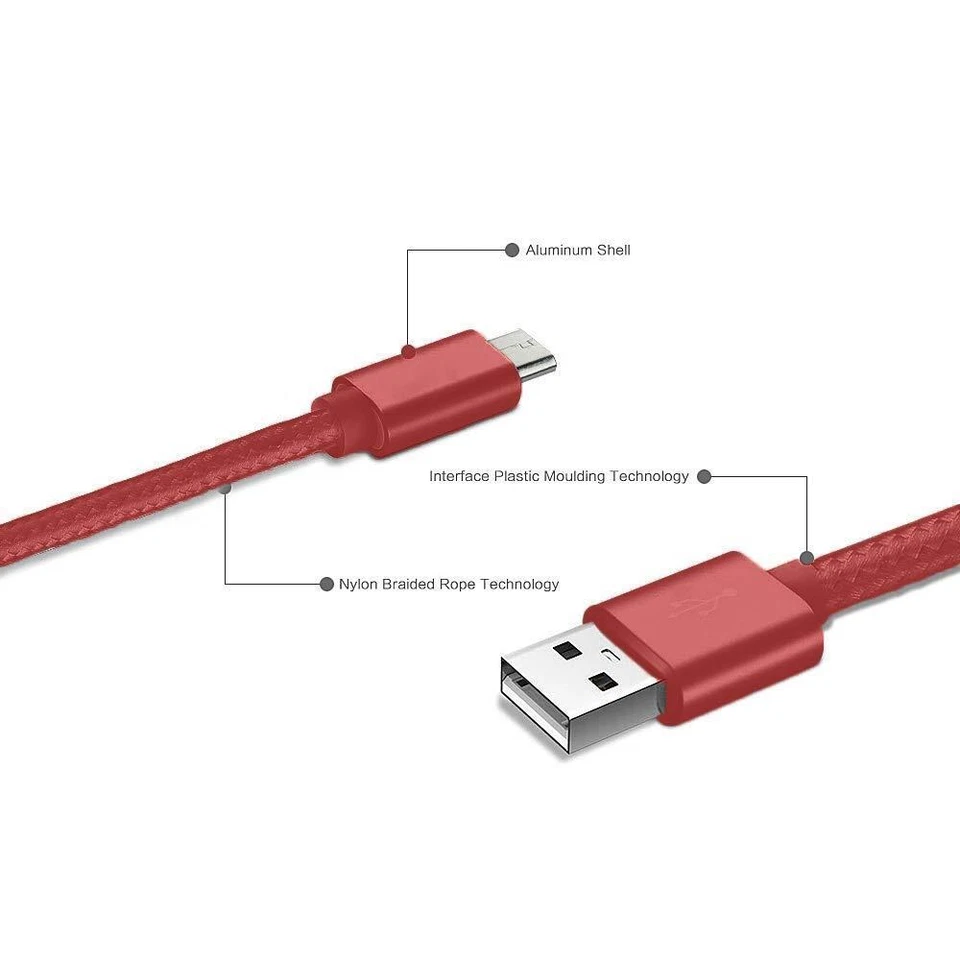 Micro USB Lead Fast Charge Cable Data Sync Strong Braided Long 1m 2m 3m  - Image 4 of 4