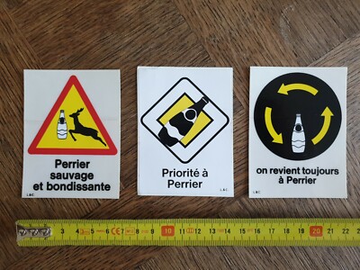 Perrier Sticker 3 Autocollants Perrier Vintage | eBay