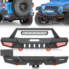 Rear Or Front Bumper Fits For 2007-2018 Jeep Wrangler JK JKU W/ LED Lights