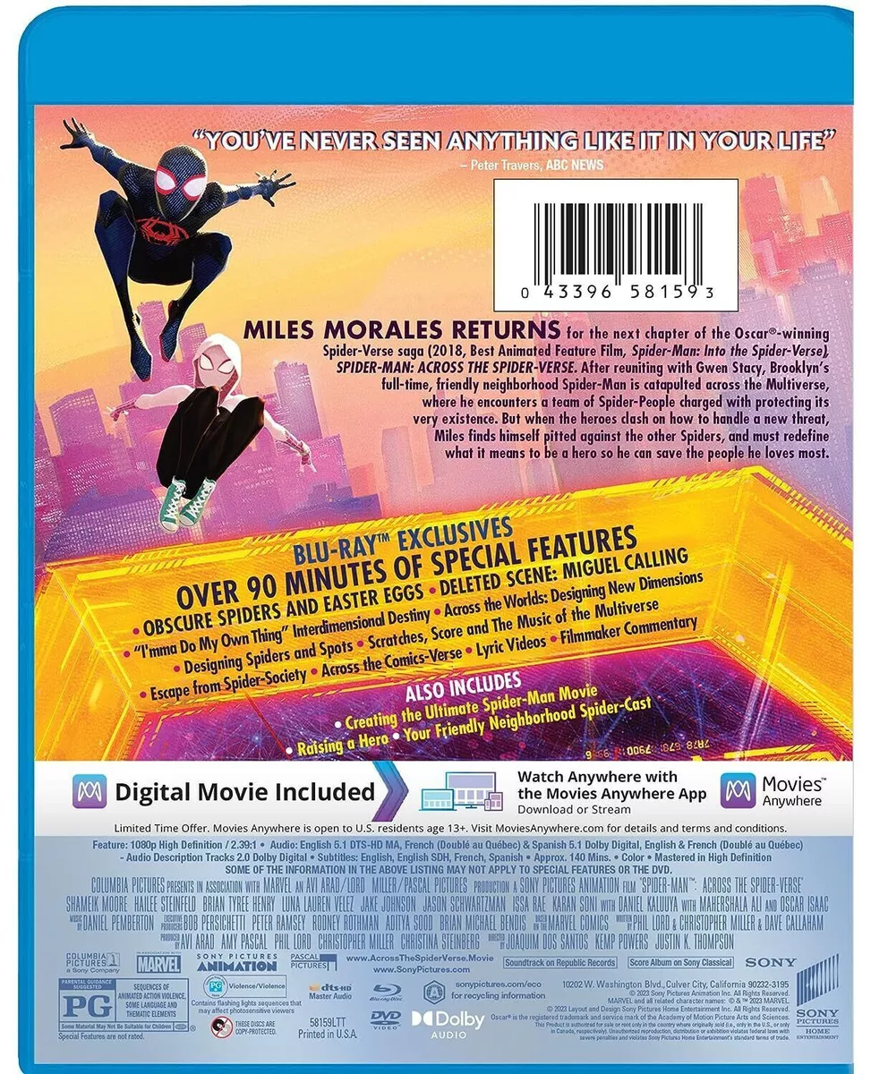 Spider-Man: Across the Spider-verse, Blu-ray, Free shipping over £20