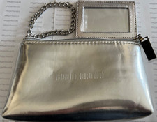BOBBI BROWN Makeup Bag SILVER 7"x4"x1" NEW NEVER USED 100 AUTHENTIC-FAST SHIP