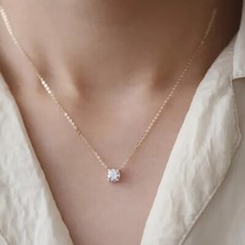 925 sterling silver necklaces for women crystal round shape