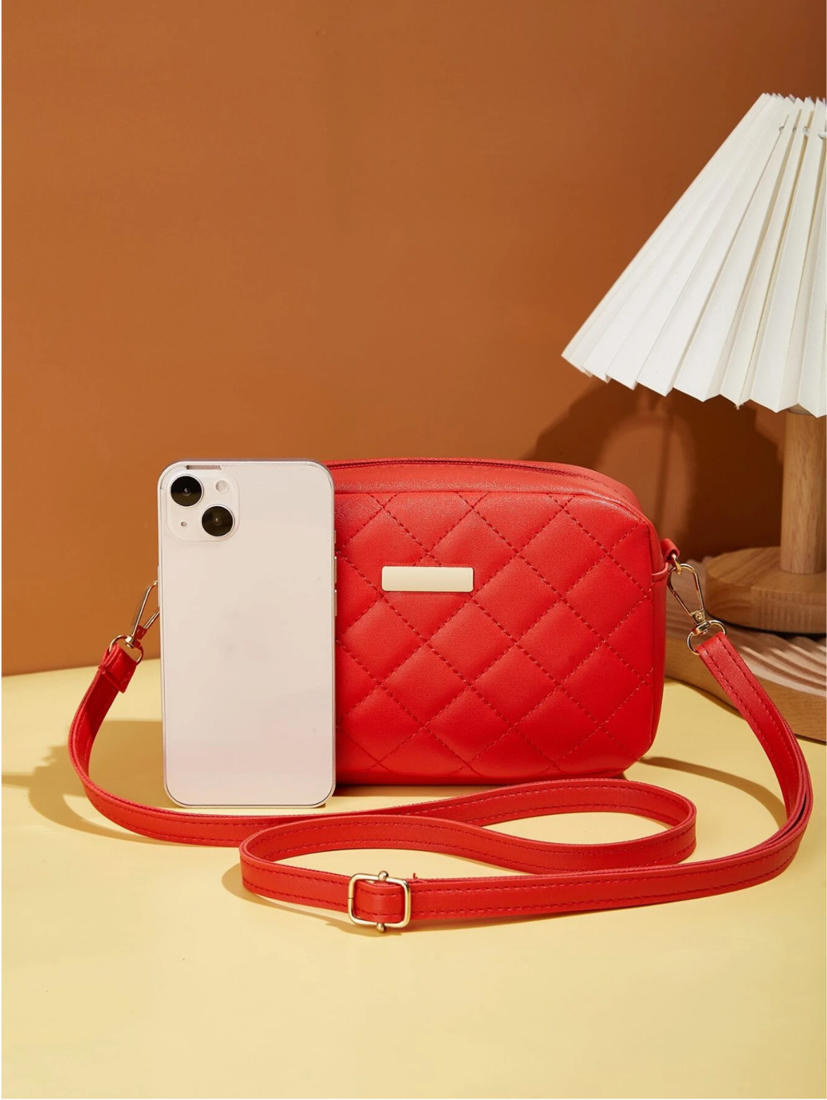 Mini Fashion Quilted Crossbody Bag Trendy PU Shoulder Bag Women's Casual Handbag