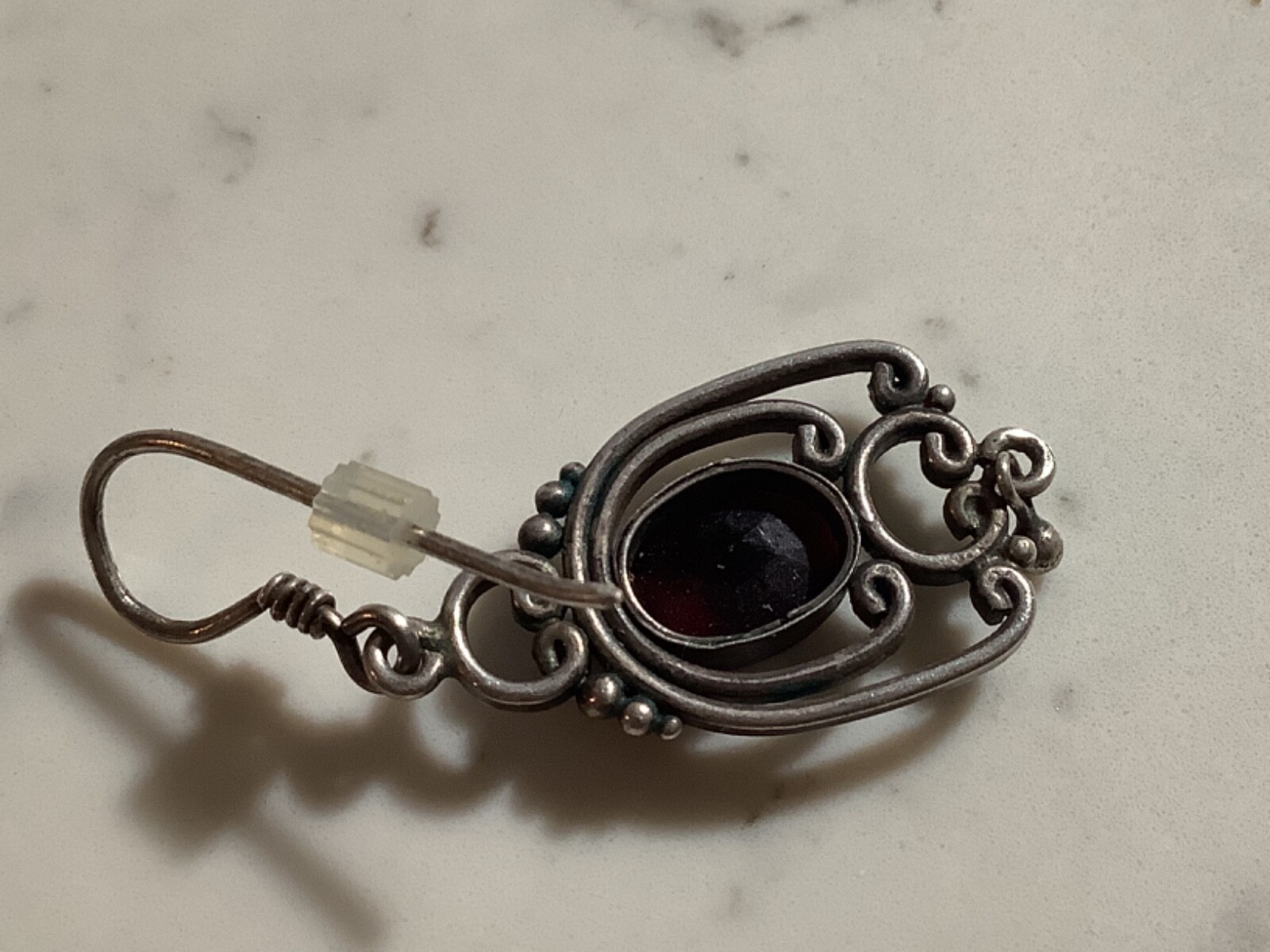 UNIQUE AUTHENTIC STERLING SILVER & RUBY VERY DETA… - image 6