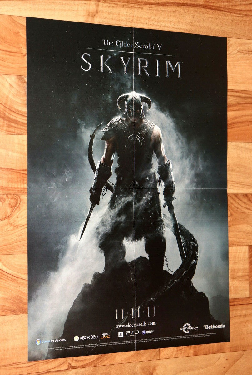 The Elder Scrolls V Skyrim Rage PS3 Xbox 360 Live Very Rare Poster 58x40cm
