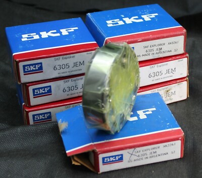 One (1) SKF 6305 JEM Deep Groove Bearing 25 MM ID Argentina NEW