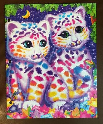 Rare Lisa Frank Rainbow Sasha & Shanti Leopards Double Pocket