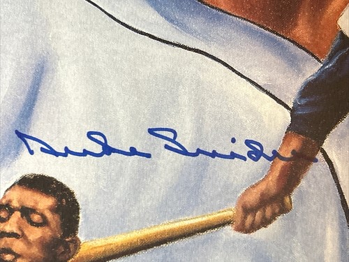 Willie Mays and Duke Snider Autographed Print +RS Simon, Mantle Stamped - Picture 3 of 6