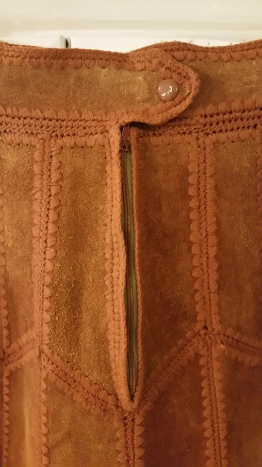 Vintage Bohemian Cowhide skirt Boho patchwork hippie 60's Movie prop - Image 3 of 4