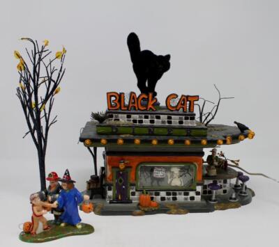 Dept 56 Snow Village Halloween Black Cat Diner Gift Set #55319 | eBay