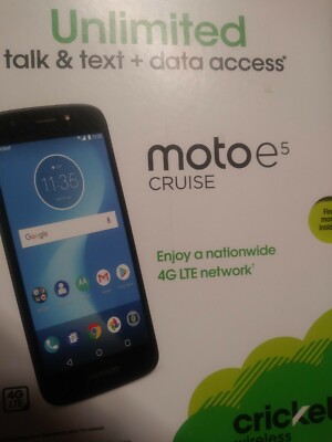 Black Motorola Moto E5 Cruise 16GB XT1921-2 Cricket Wireless GSM Android Phone