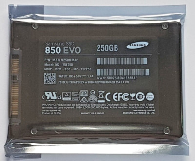 250 GB SATA III Samsung SSD 850 EVO MZ-75E250 3D-NAND TLC 2.5'' Festplatte Neu