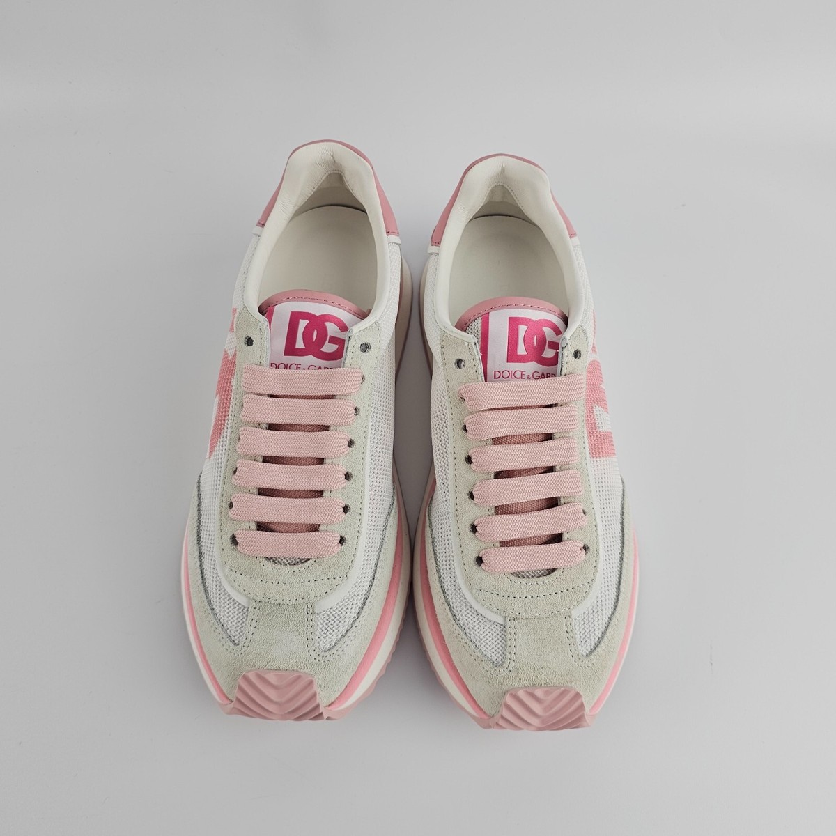 DOLCE&GABBANA DG Cushion $495 White/Pink Mixed-Material