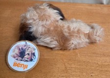 Vintage 1978 Joe Camp's Benji Dakin Plush Dog 8" Terrier Laying Down w/ Hang Tag