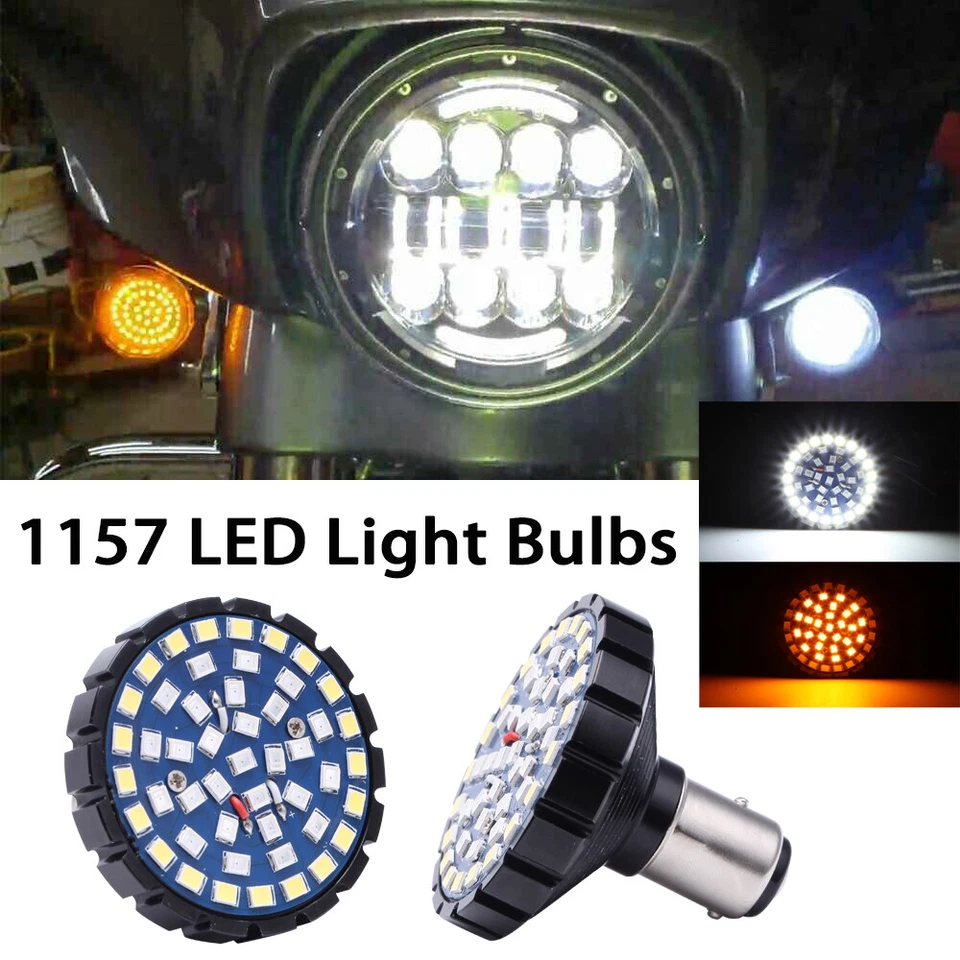 For Harley Road Glide 2X 1157 Motorcycle LED Turn Signals Light Switchback Bulbs - Image 3 of 4