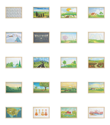 Ambesonne Country Wall Art with Wide Frame for Bathrooms Living Room