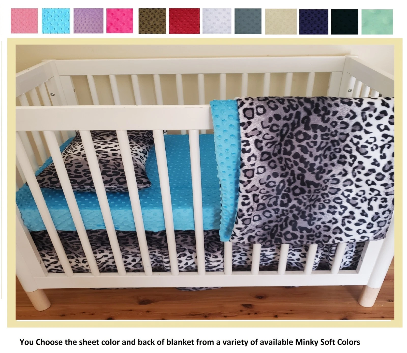 Snow Leopard Print Baby Bedding Safari Style Leopard Crib Set Animal Print