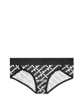 Victoria's Secret PINK Logo Hipster Panty Black White Print