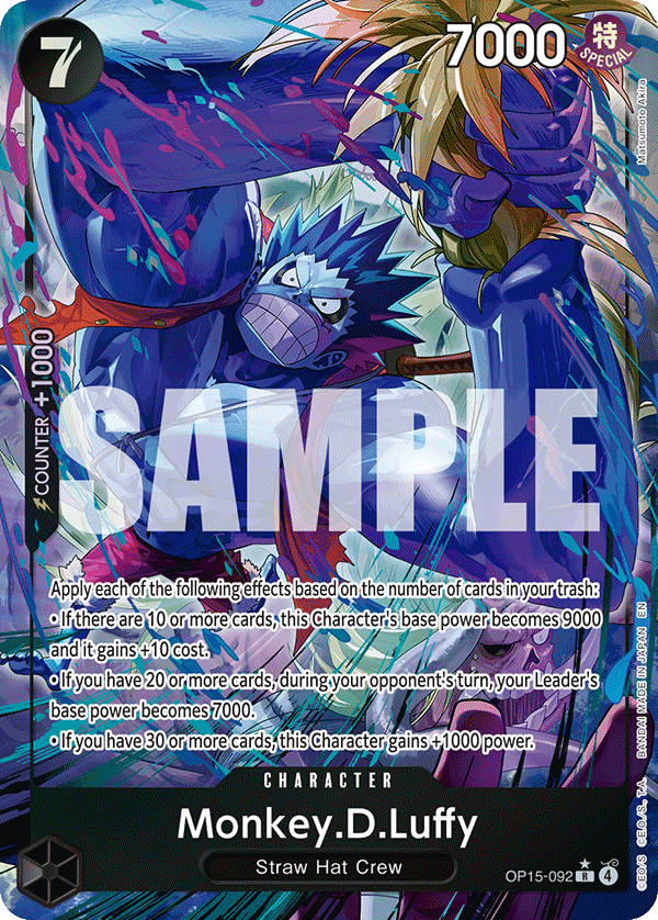 Monkey.D.Luffy OP15-092 Alternate Art Foil Borderless NM One Piece