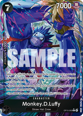 Monkey.D.Luffy OP15-092 Alternate Art Foil Borderless NM One Piece