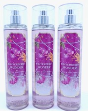 3 BATH BODY WORKS WINTERBERRY WONDER FINE FRAGRANCE MIST SPRAY 8 oz LARGE NEW