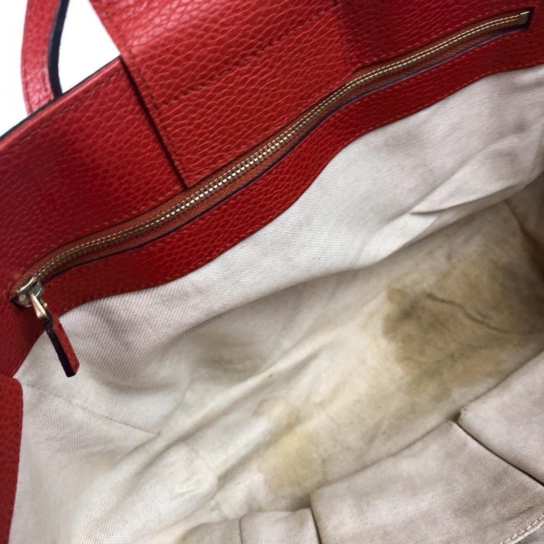 GUCCI Red Leather Swing Tote Bag Women Authentic Used thumbnail 7