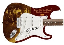 Graham Nash Signed Autographed 1/1 Custom Graphics Photo Guitar ACOA