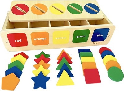 Dailyfunn Montessori Toys Color&Shape Sorting Learning Matching Box For Baby Tod