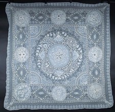 MUSEUM WORTHY ANTIQUE 19THC HAND MADE NORMANDY LACE TABLECLOTH W RICH EMBROIDERY